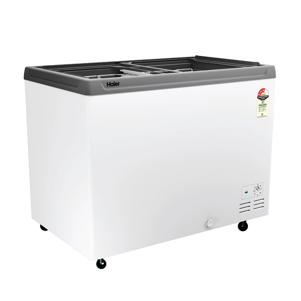 Haier 325L Glass Top Deep Freezer With LED| 2026 STAR Rating (White)
